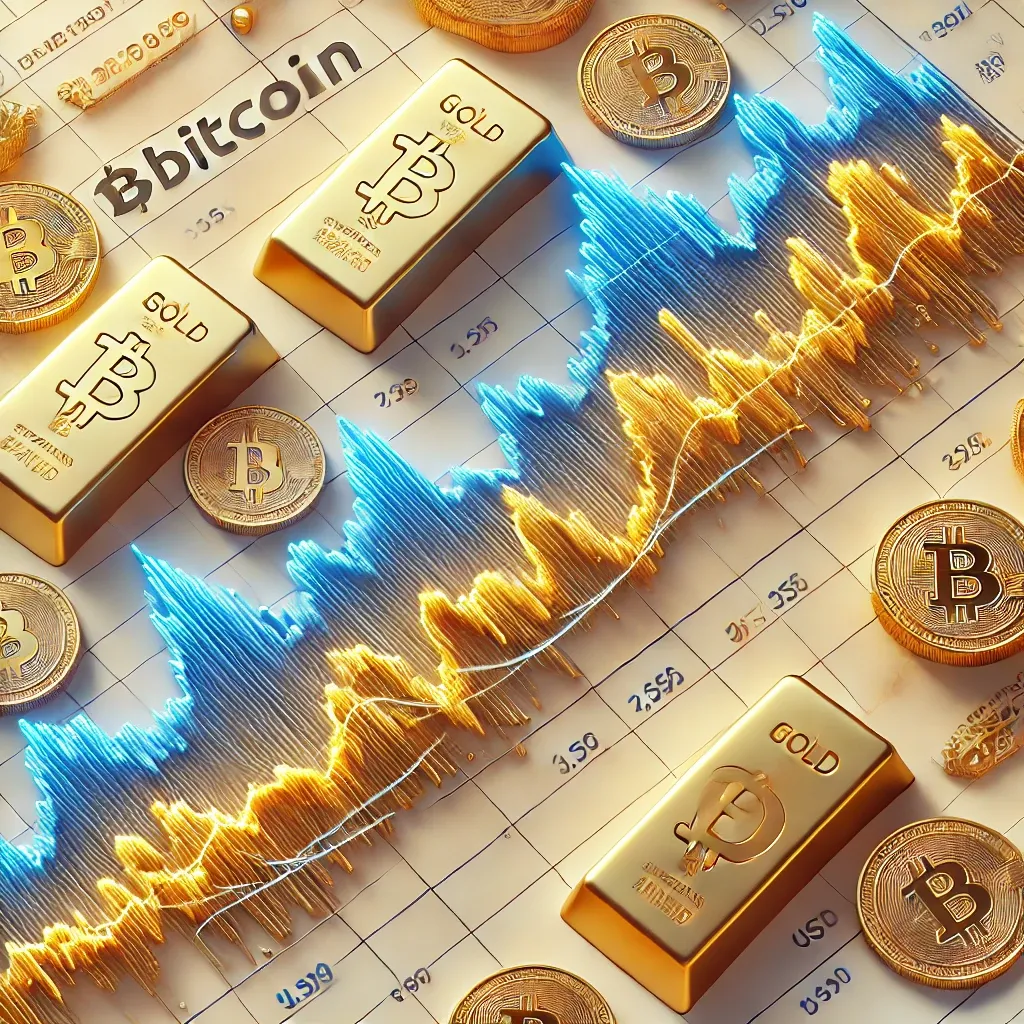 bitcoin gold correlation chart