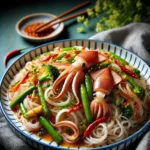 Recommended menu squid stir -fried rice noodles