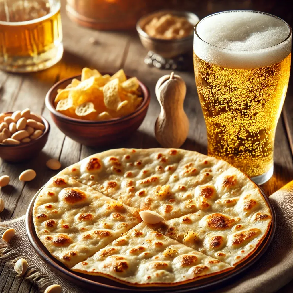5 -minute beer snacks Tortilla Garlic Flat Brad :)