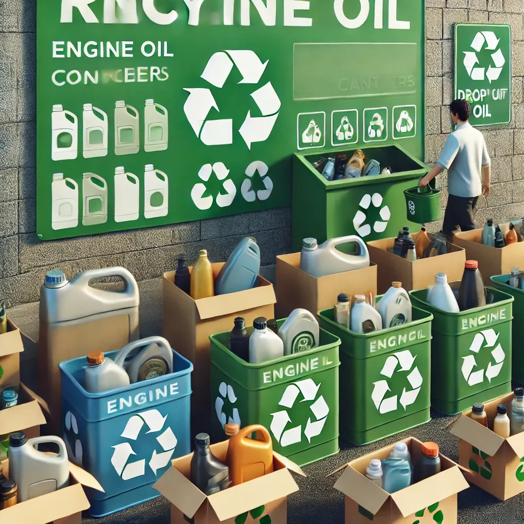 Engine oil box recycling