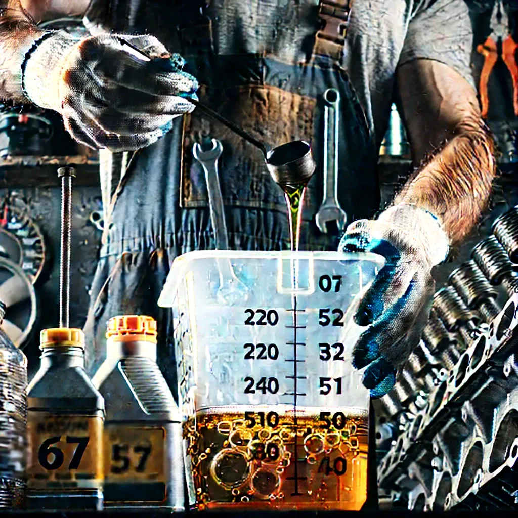 2 Mixing of the administrative engine oil