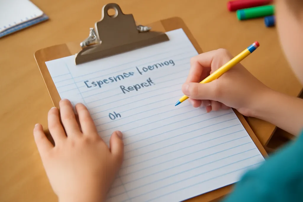 How to write elementary school experience learning report