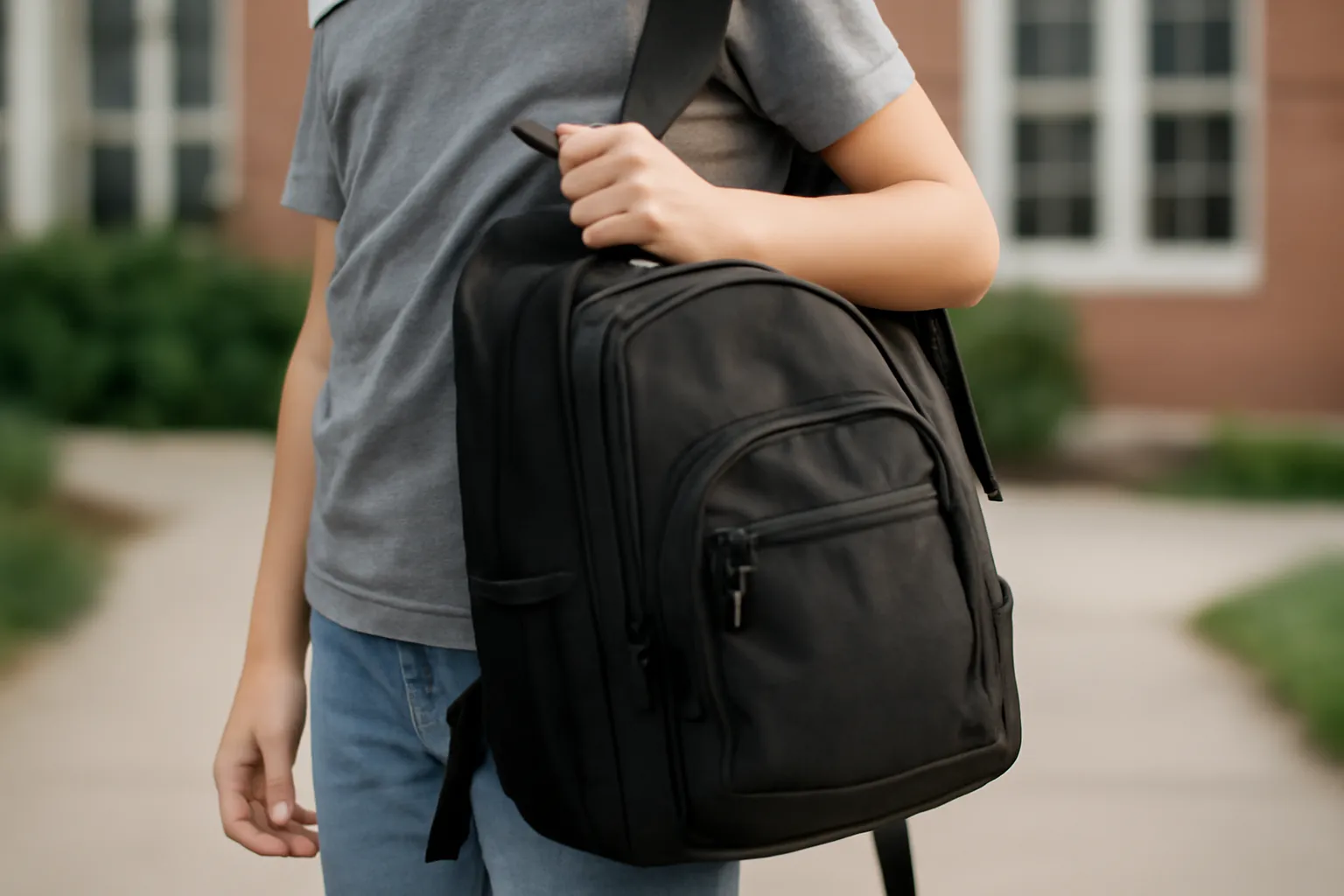 Middle school student book bag capacity