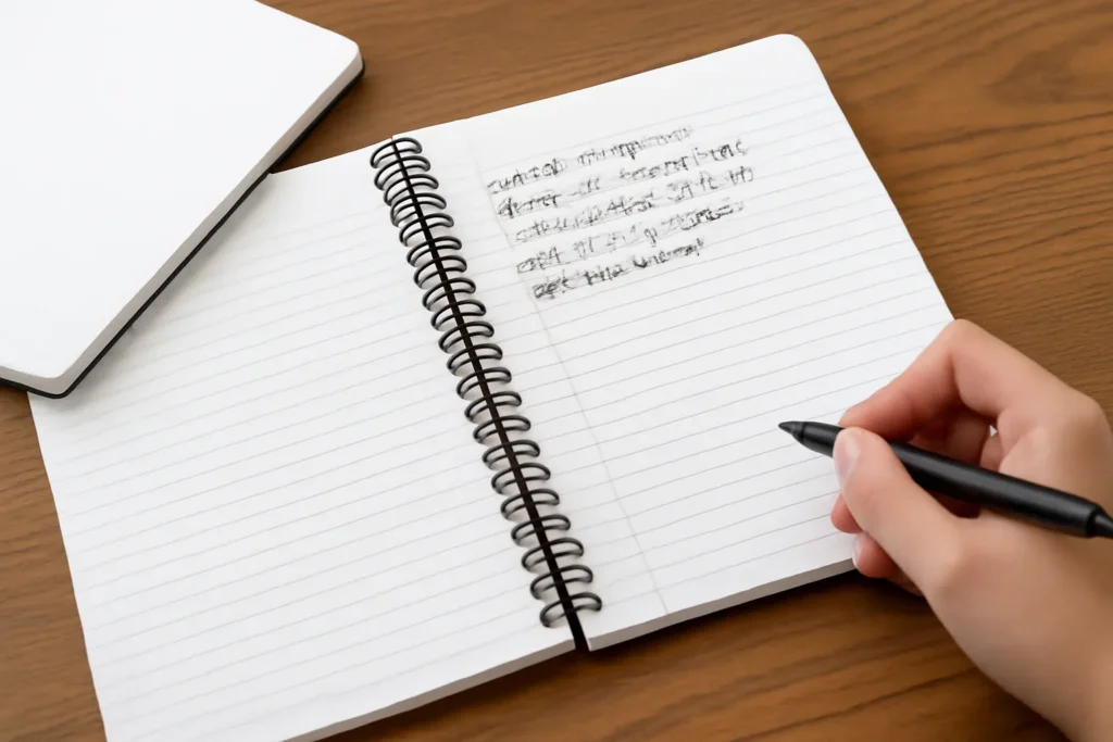Middle school student note size