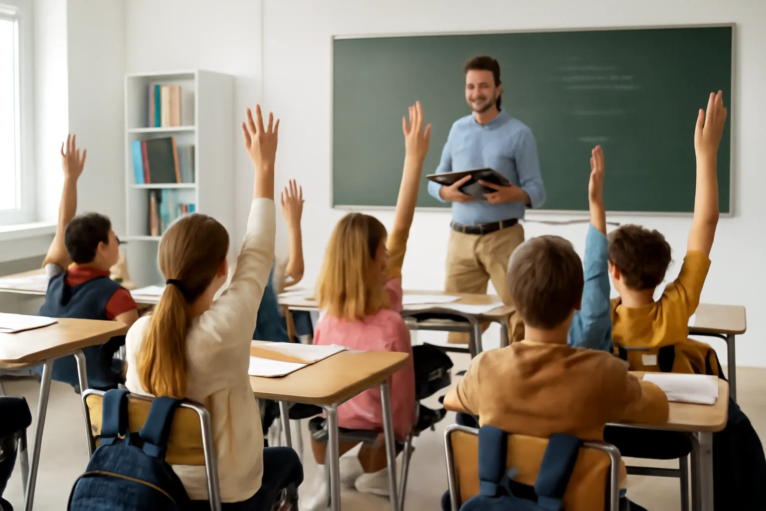 Elementary school student simultaneous class
