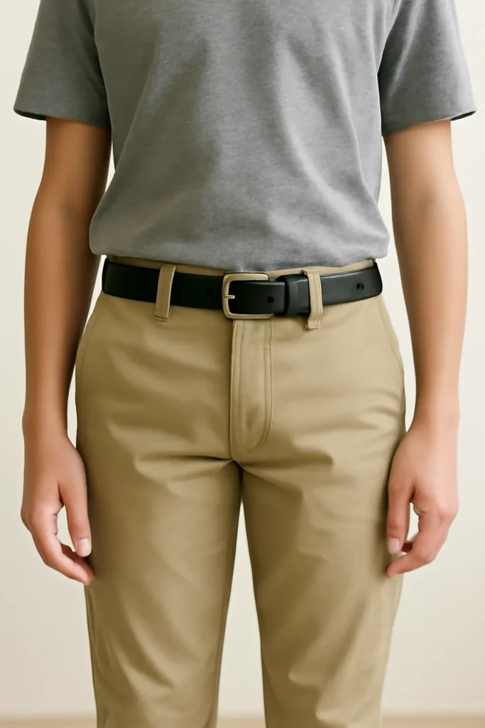 Middle school student pants belt
