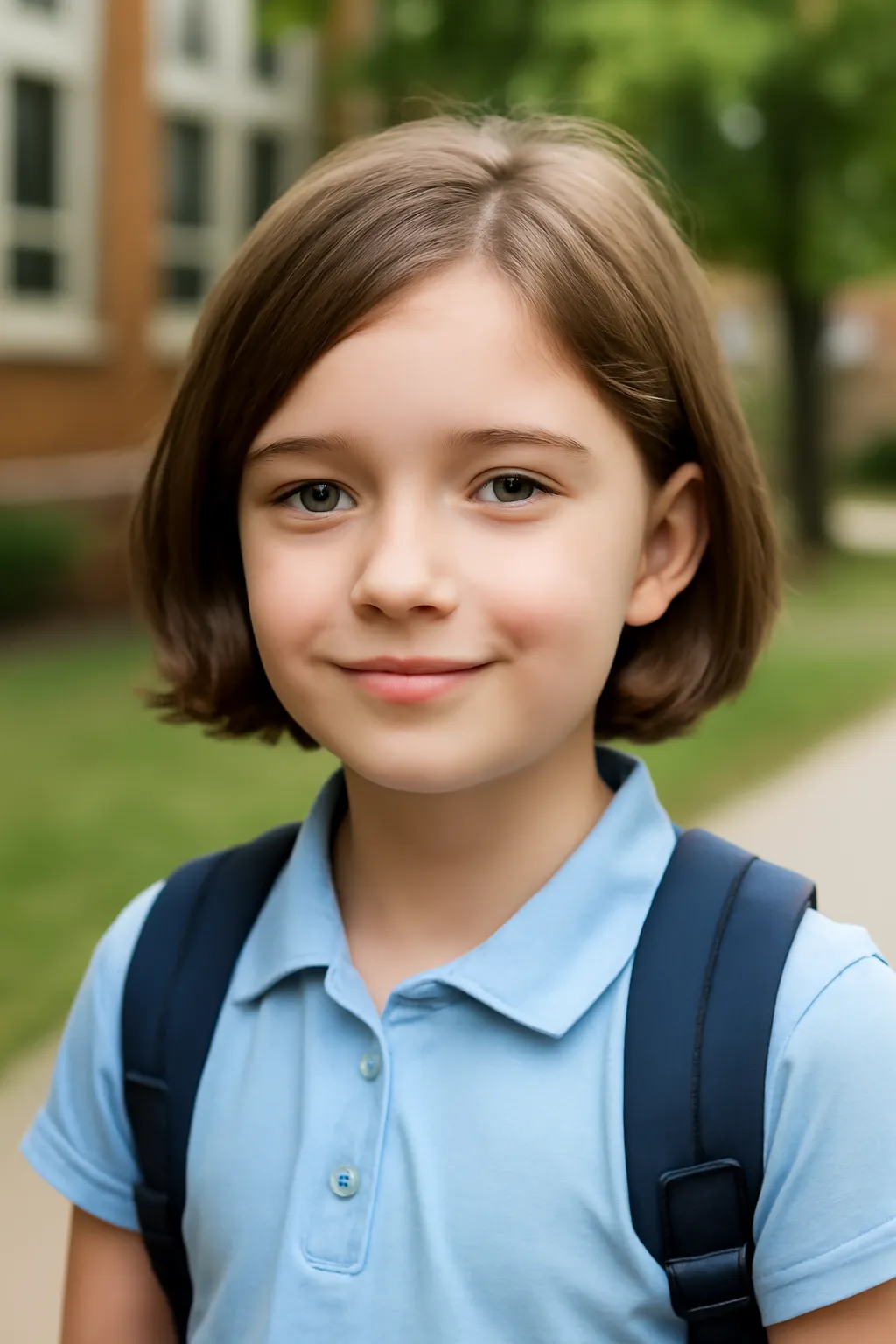 Elementary school student short hair