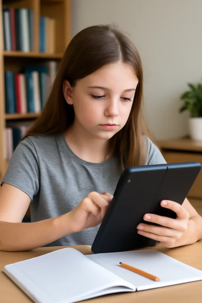 Middle school student Ingang tablet