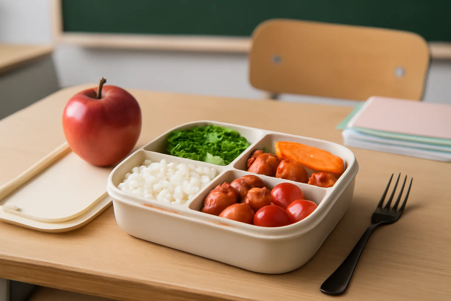 Elementary school student care classroom lunch box