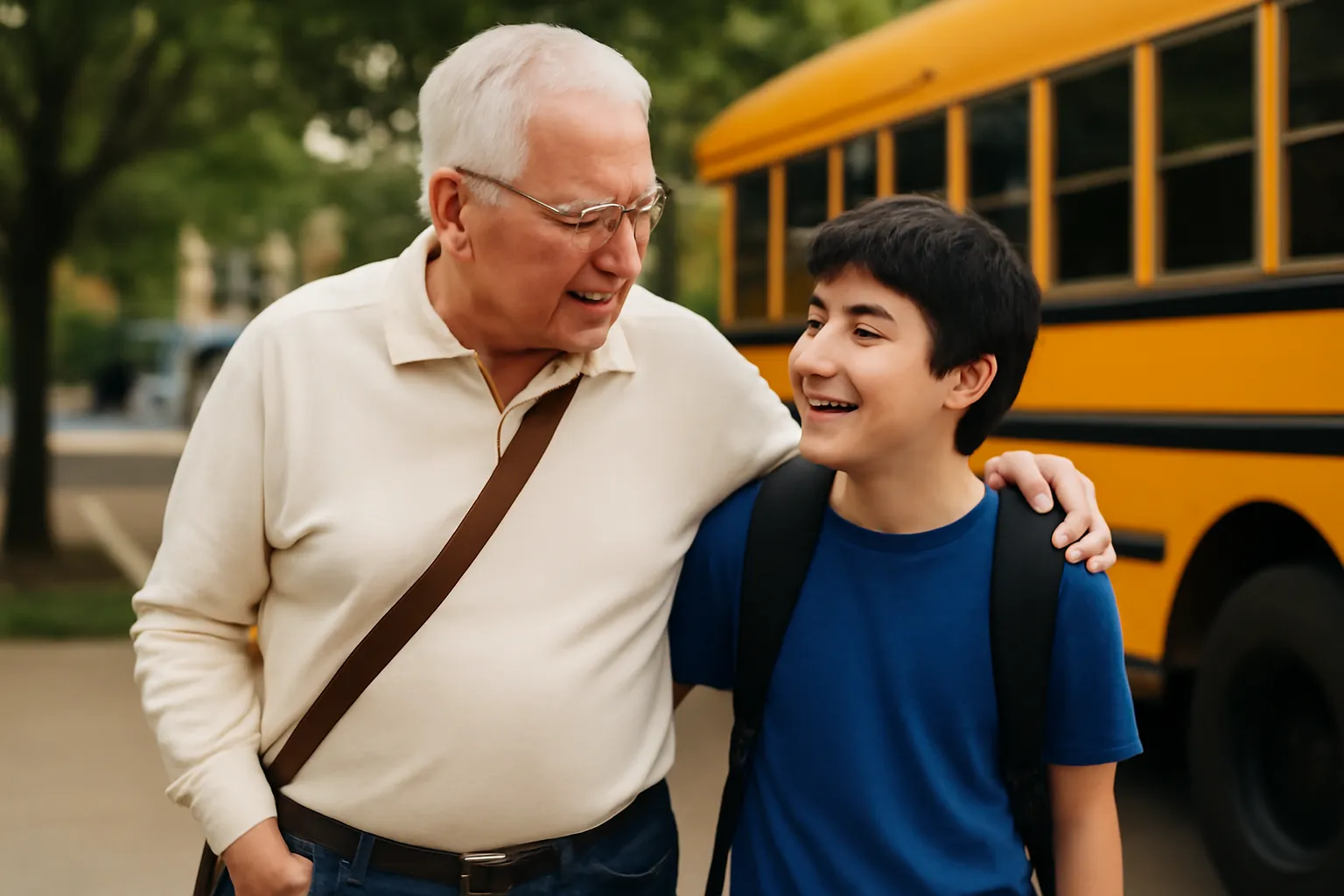 Middle school student grandfather