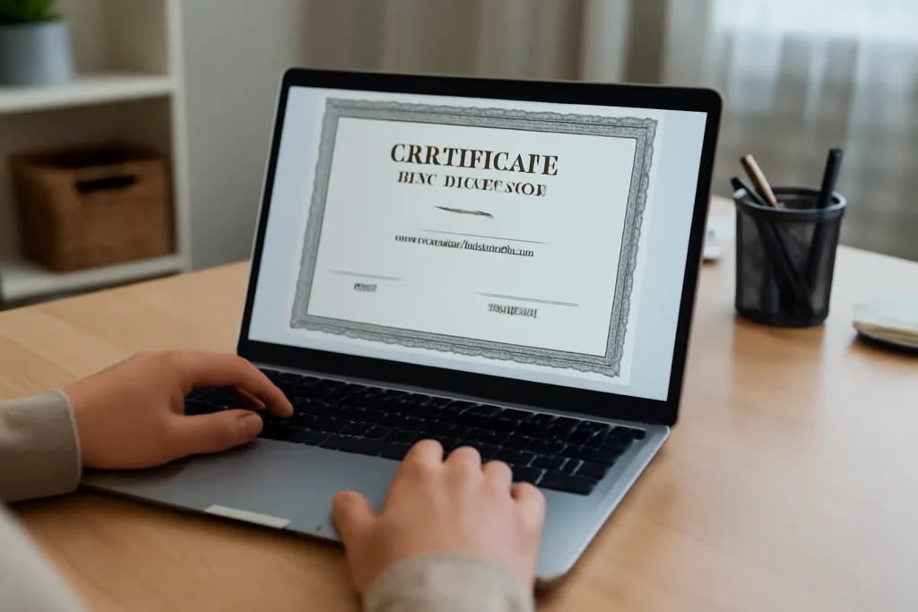 High school student certificate online issuance