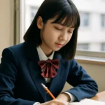 High school student studying in Japan