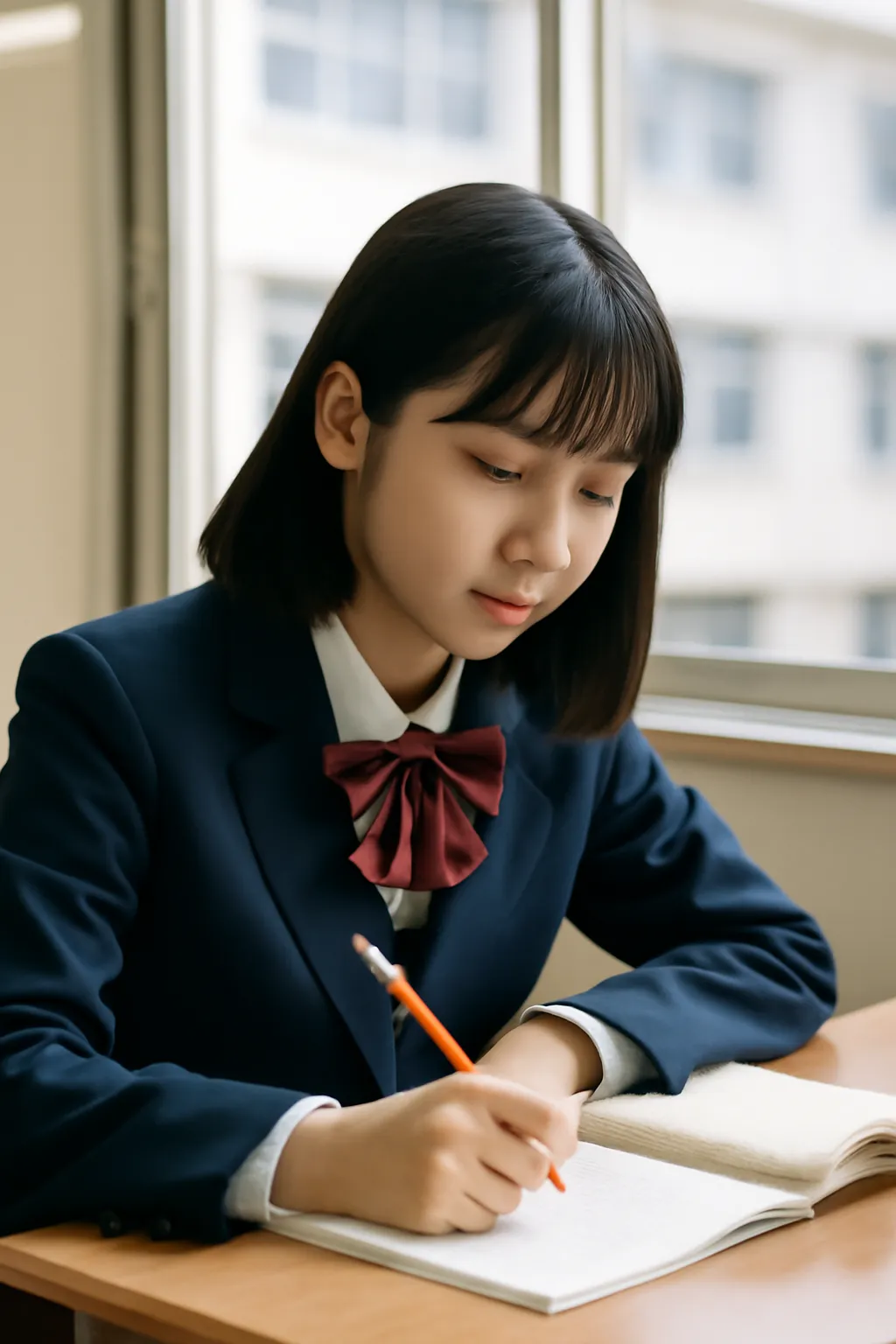 High school student studying in Japan