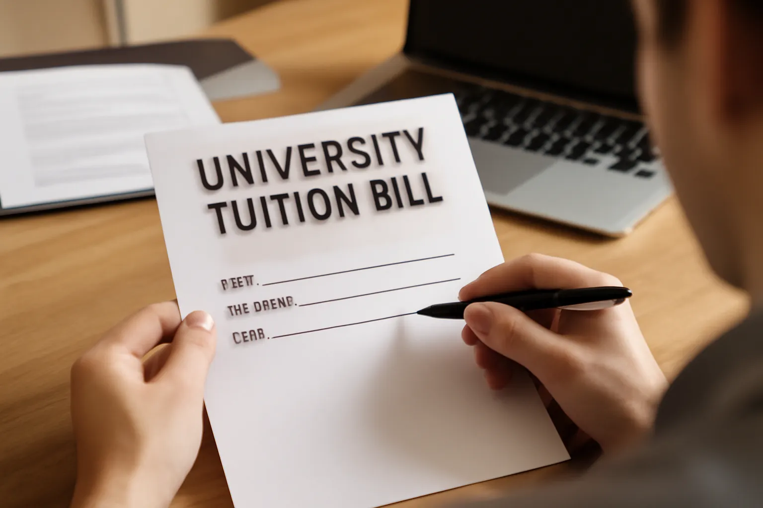 University student tuition bill