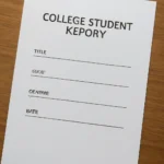 College Student Report cover form