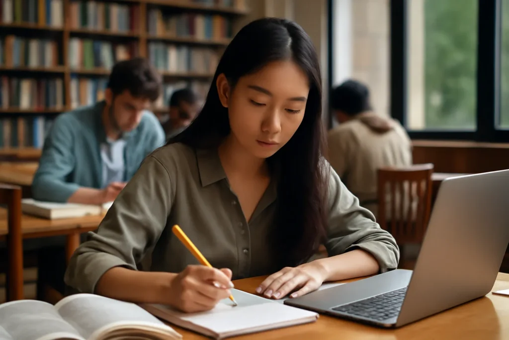 College Student Midterm exam period