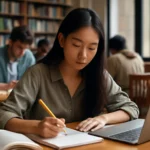 College Student Midterm exam period