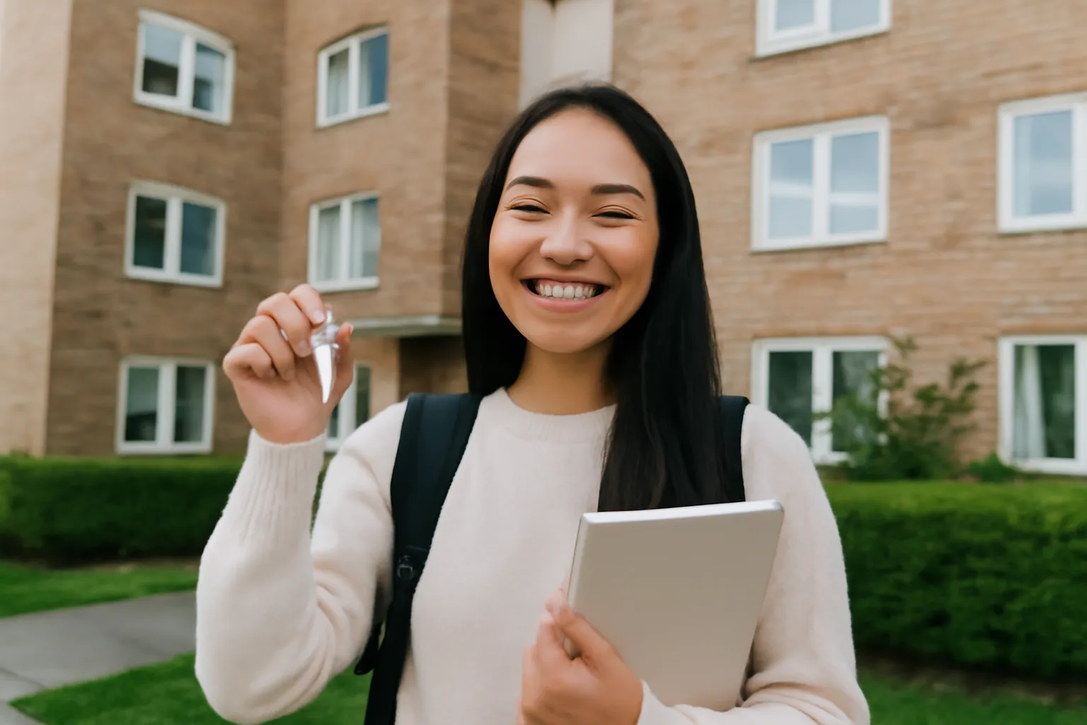 College student happy housing qualification