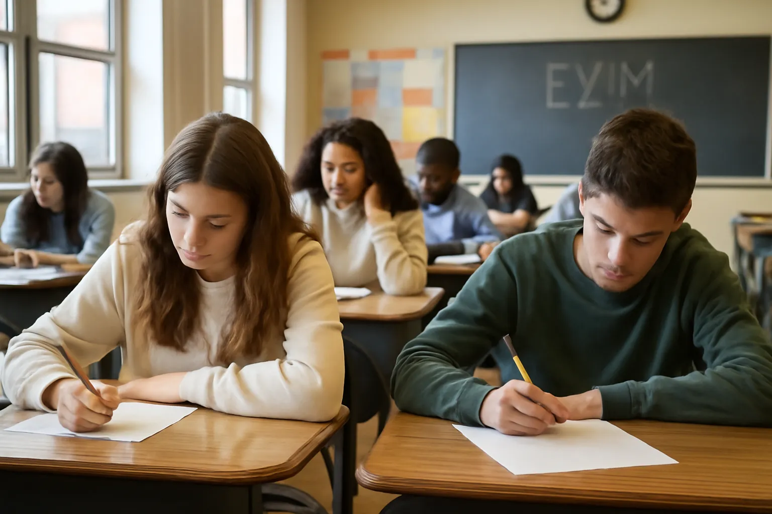 High school student examination period school