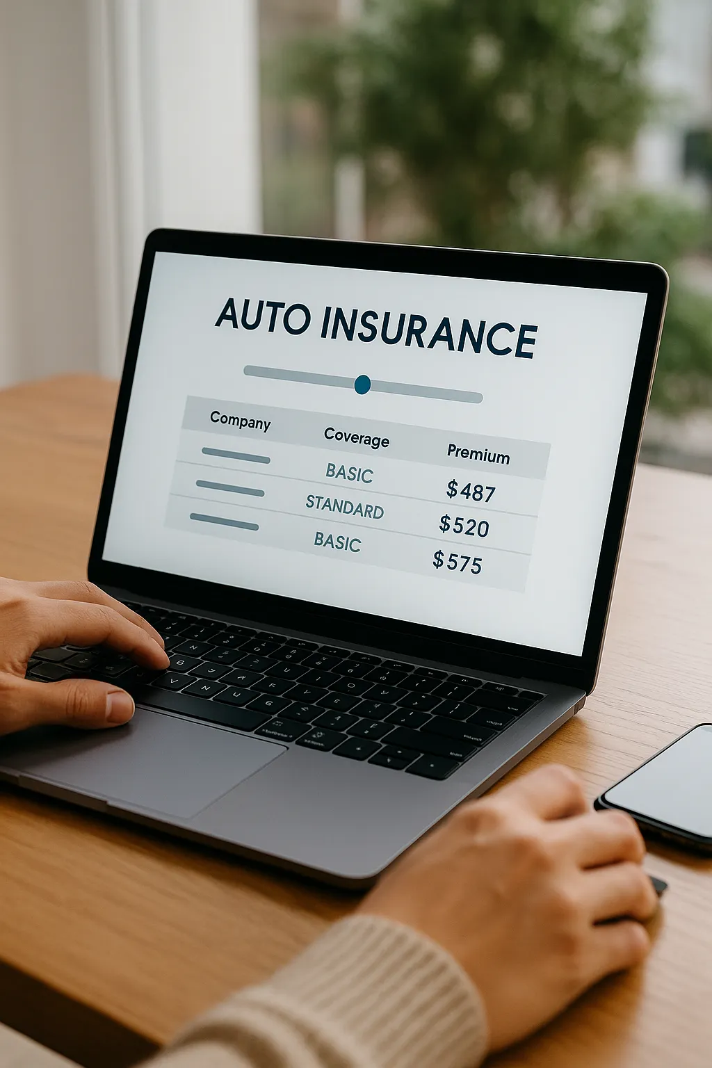 Real -time auto insurance premium comparison
