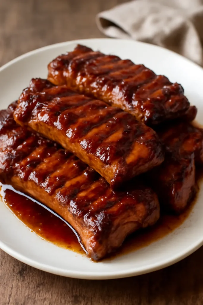 Moisture red wine rippled pork ribs