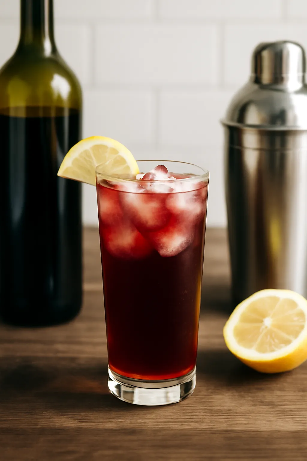 Red wine highball making