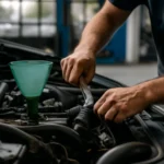 Repair when the engine oil is counted