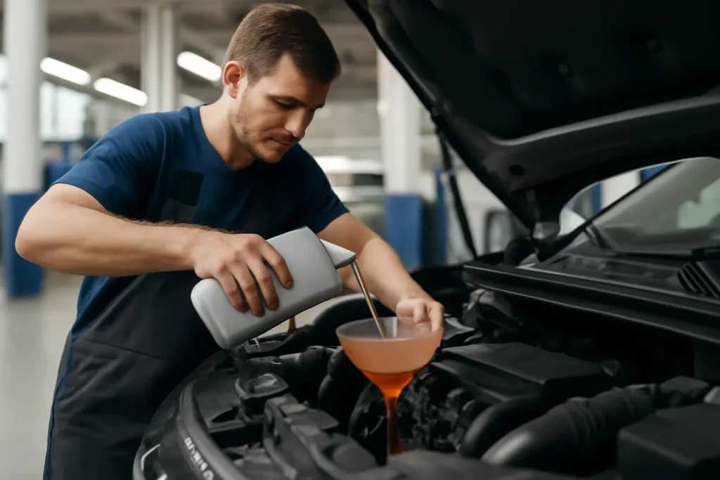 Engine oil flushing method