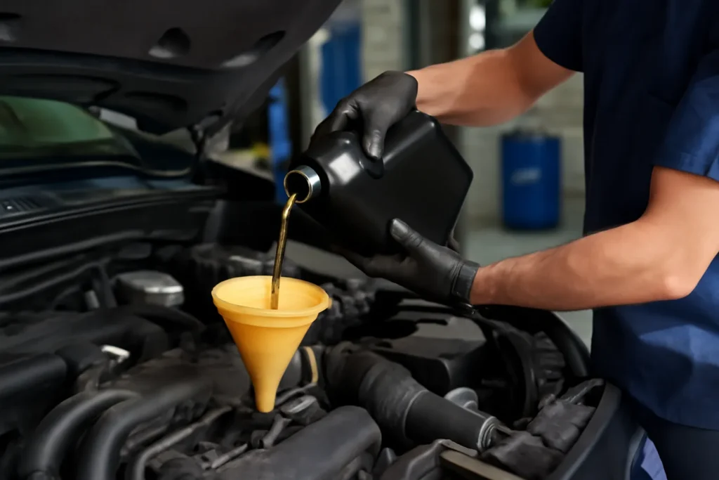 First time engine oil replacement time