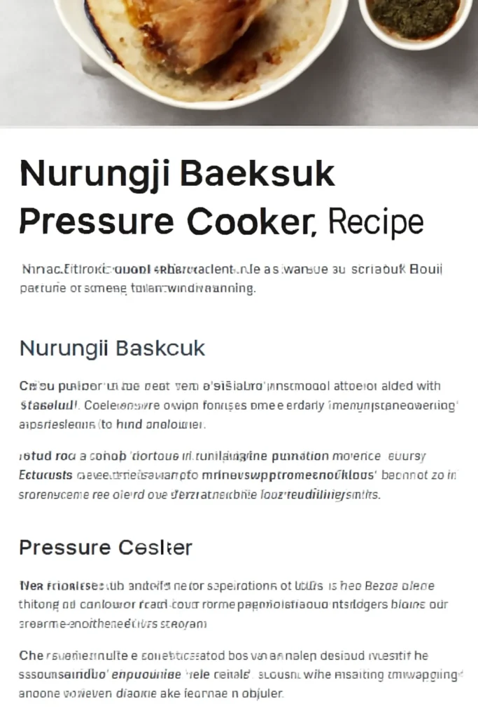 Make a pressure cooker Nurungji Baeksuk!