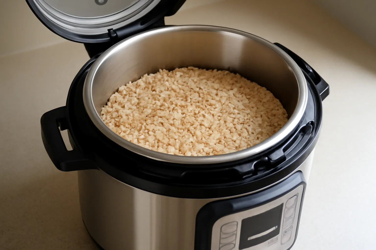 Pressure cooker brown rice rice control