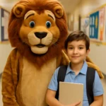 Elementary school student lion