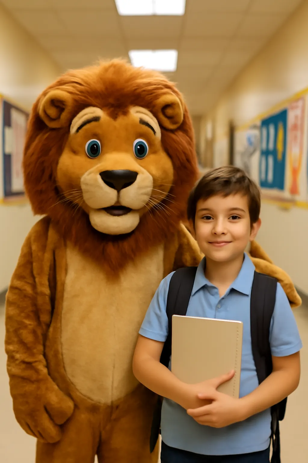 Elementary school student lion