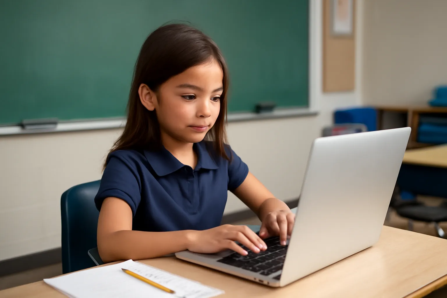 Elementary school laptop support