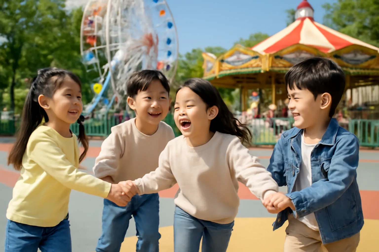 Cheonan, a place where elementary school students play
