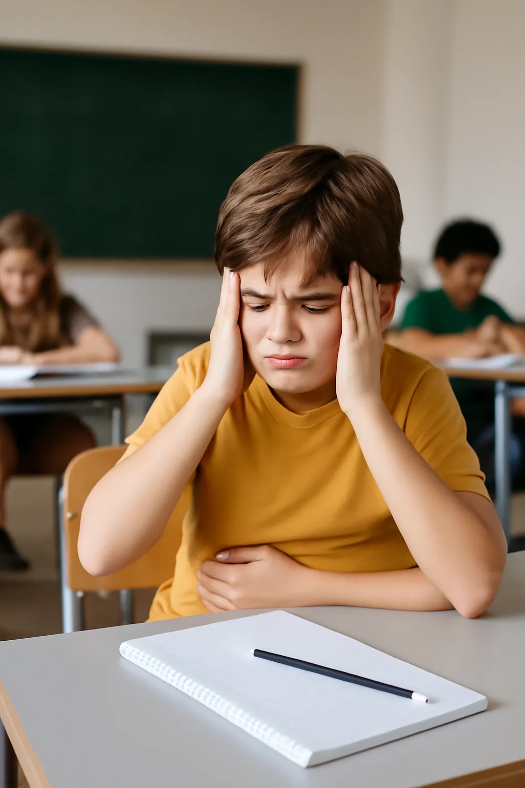 Elementary school headache abdominal pain