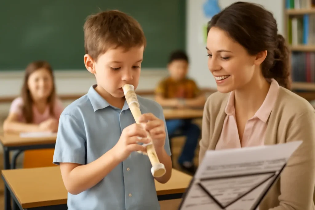 Elementary school student recorder education
