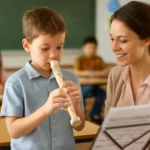 Elementary school student recorder education