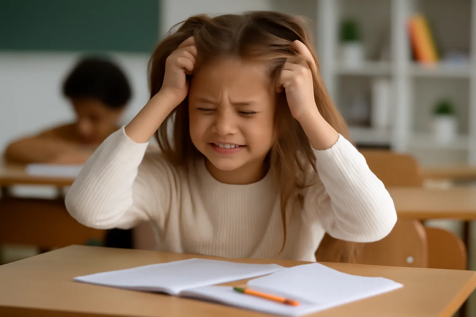 Elementary school student hair pain