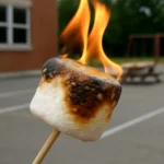 Burning elementary school marshmallow