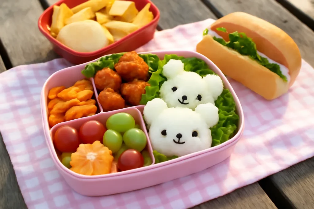 Elementary school student picnic lunch snack