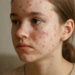 Elementary school acne skin