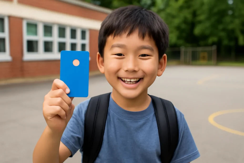 Elementary School Student Check Card Toss
