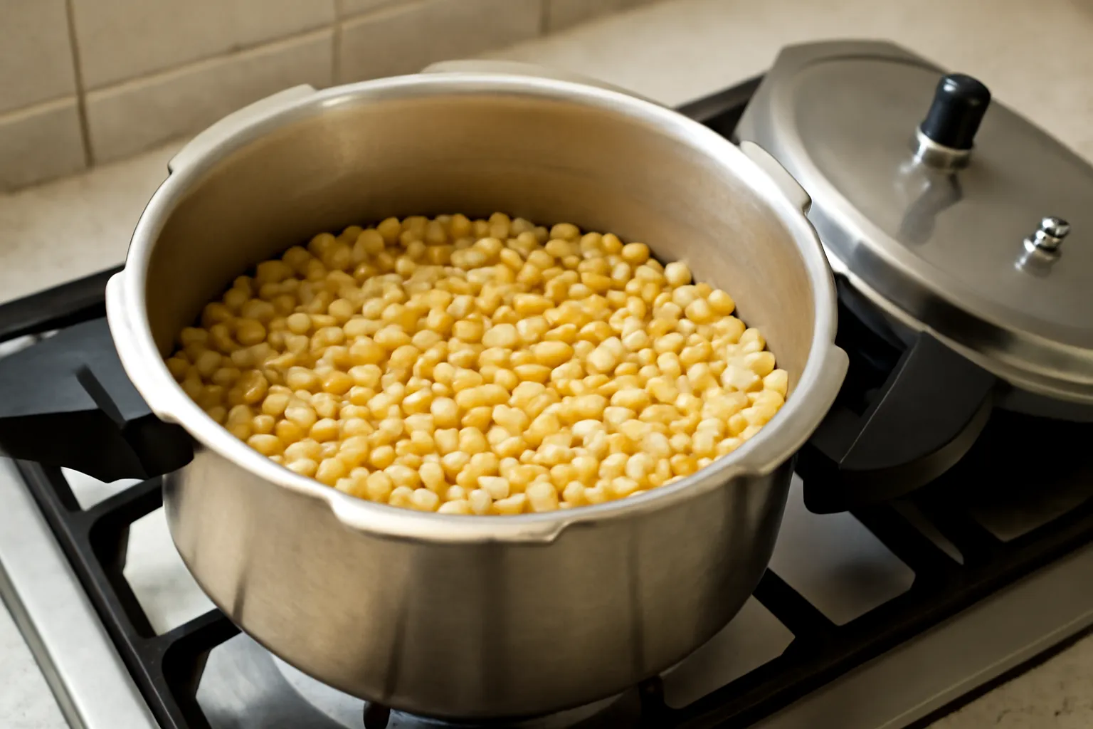 Boil the pressure cooker meju bean