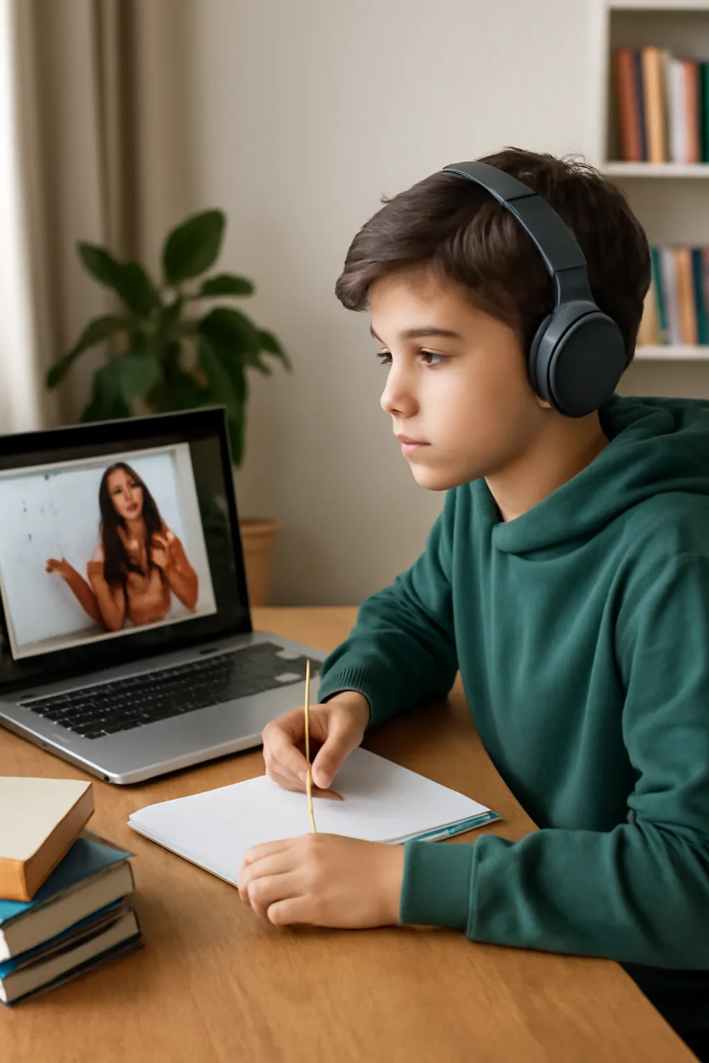 Middle school student online lecture