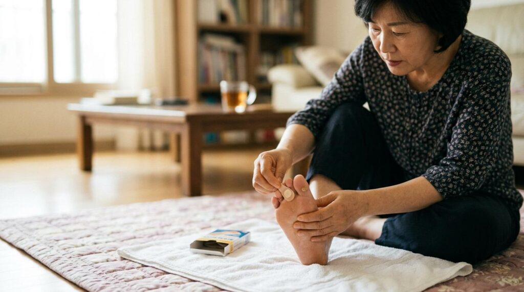 발에 난 티눈을 없애려면